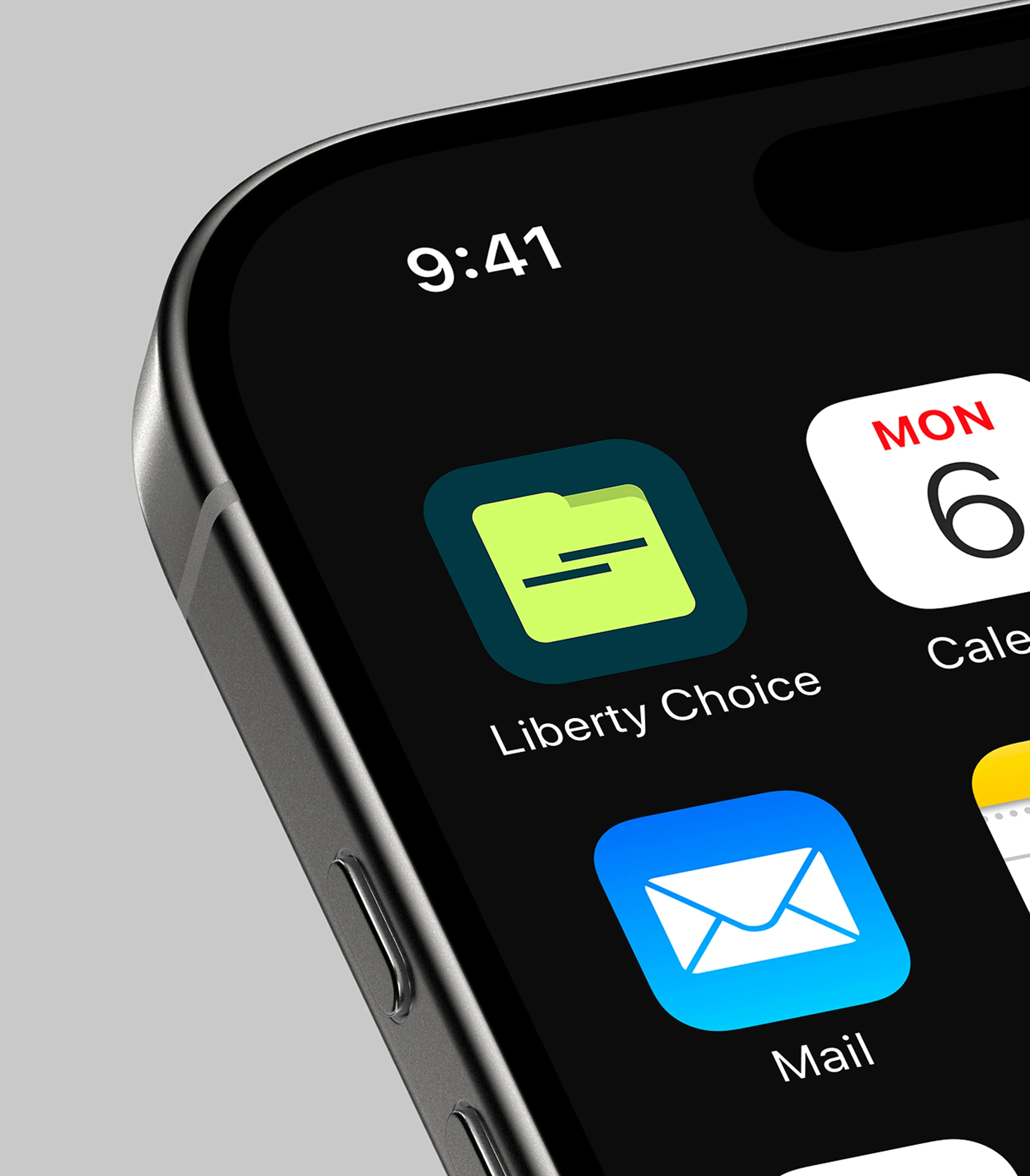 Liberty Choice app icon on an iPhone home screen