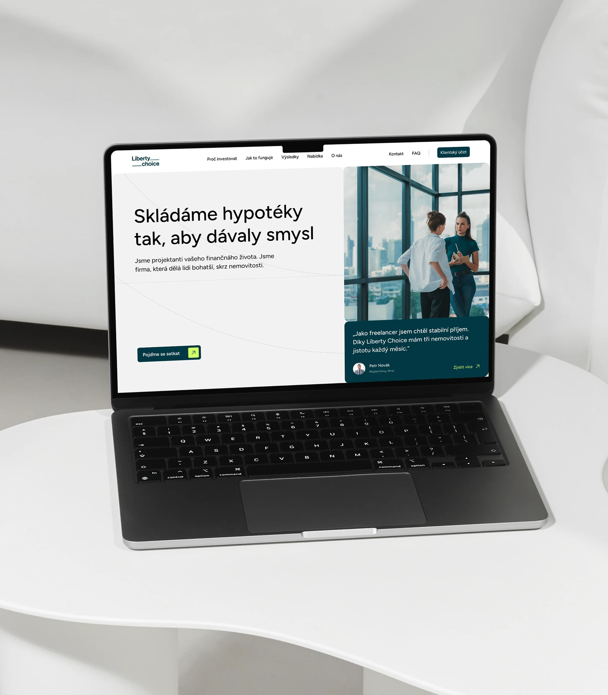 Laptop showing the Liberty Choice mortgages page