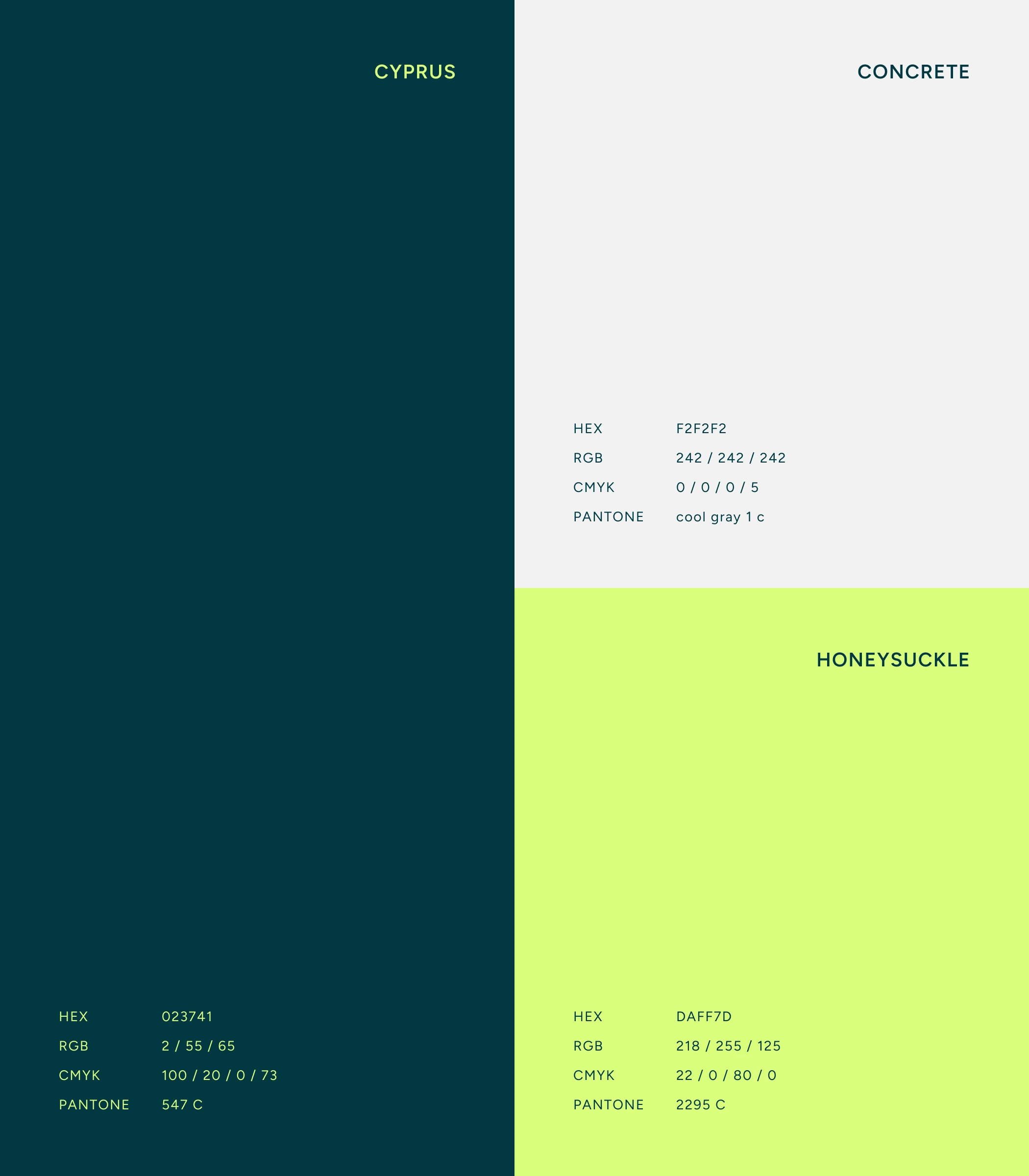 Liberty Choice colours: Cyprus, Concrete and Honeysuckle